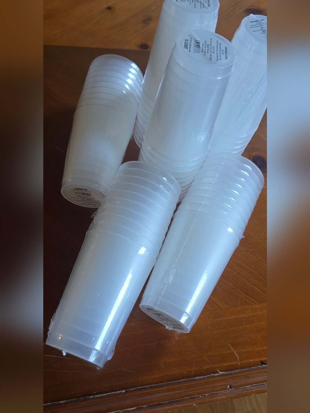 Opague Clear Disposable Plastic Party Cups - Packs of Stacked Cups NWT 160 Total